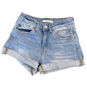 KANCAN Denim High Waist Shorts Size 26 Light Blue Color